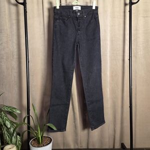 Paige black high-waisted straight-leg jeans